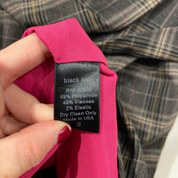 Black Halo Plaid Asymmetrical Skirt Size 2 EUC - Picture 3 of 4